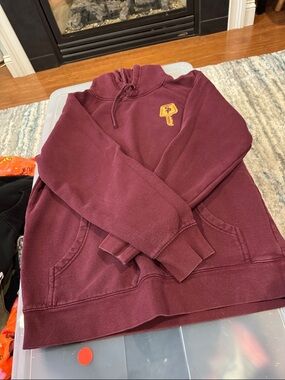 Key Logo Maroon Pullover Hoodie
